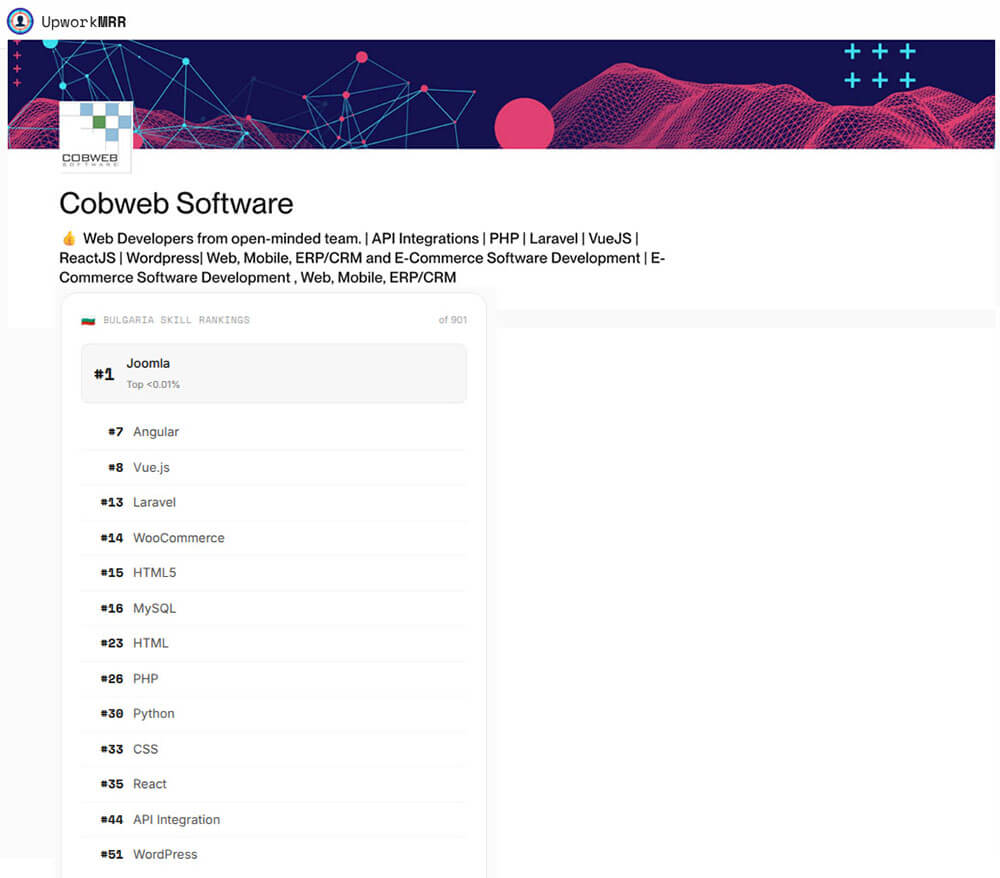 Joomla Cobweb Upwork